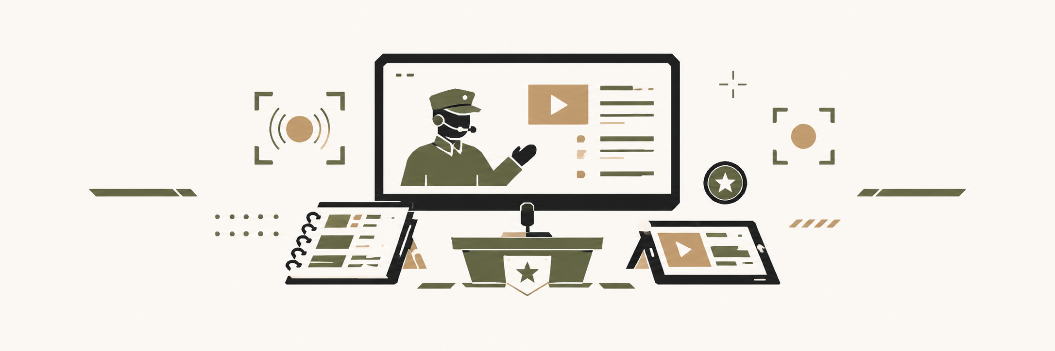 Illustration of a live master class session on screen